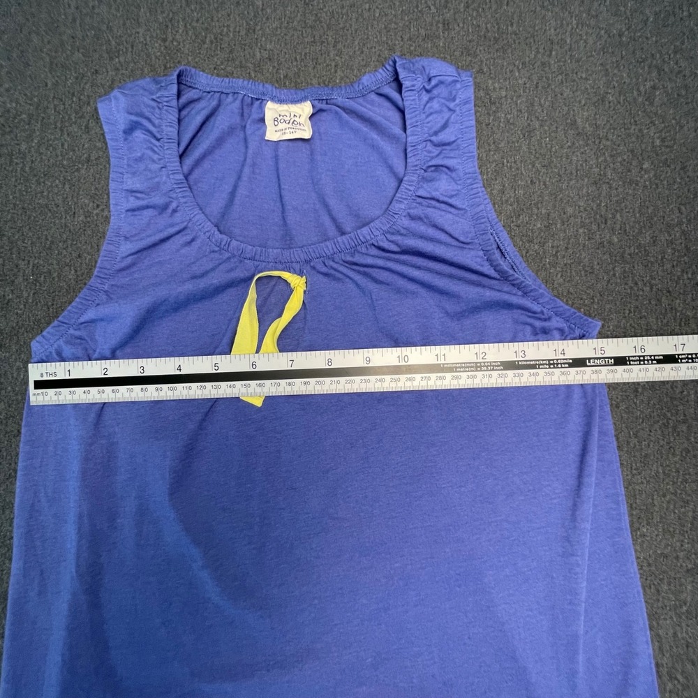 Mini Boden Girls Blue Cotton Modal Tank Top Ribbon Detail Size 13-14Y 31375 - Picture 6 of 6